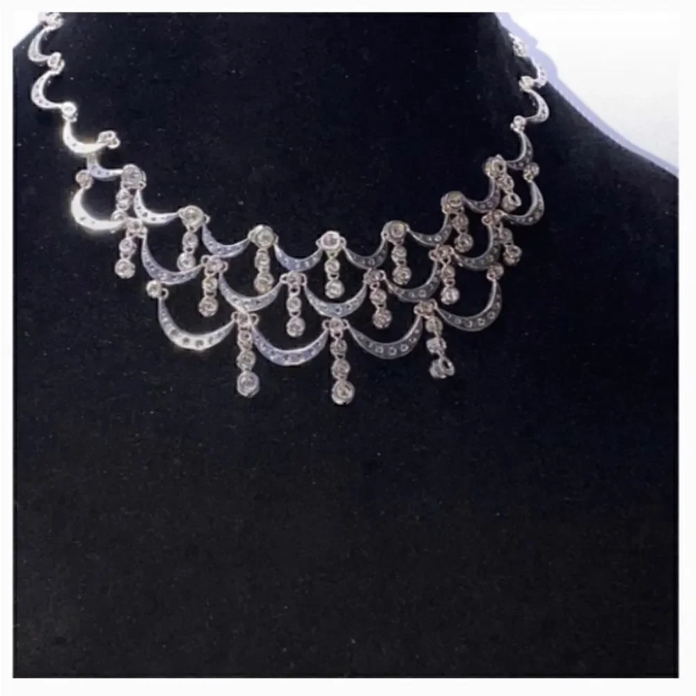 Elegant & Radiant Fine Sterling Silver & Cz Necklace